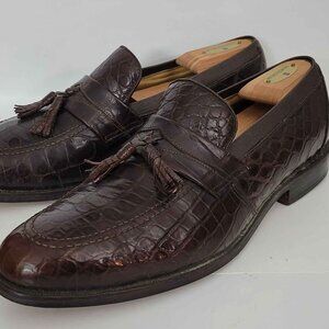 Allen Edmonds Crocodile Alligator Clayton Loafers Mens Slip On Dress Shoes 11.5C